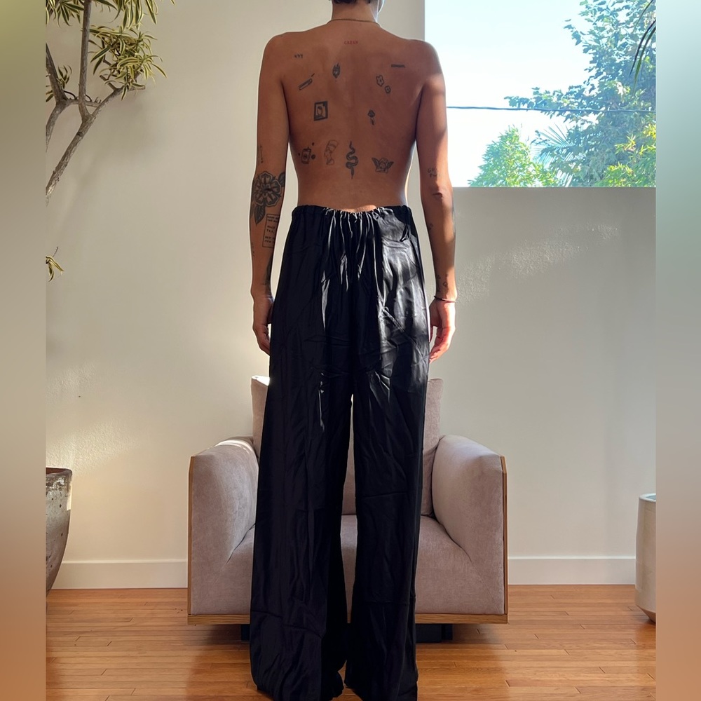 Miss Crabb Silk Black Gloss Pants (NZ Designer)